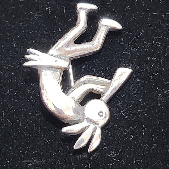 Glen Sandoval (GS) 925 Navajo Kokopelli 1.75 Inch Brooch/Pin Vintage - Picture 4 of 12